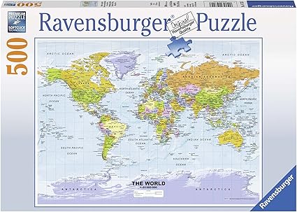 Ravensburger 147557 Puzzle Carte Du Monde Politique 500 Pièces