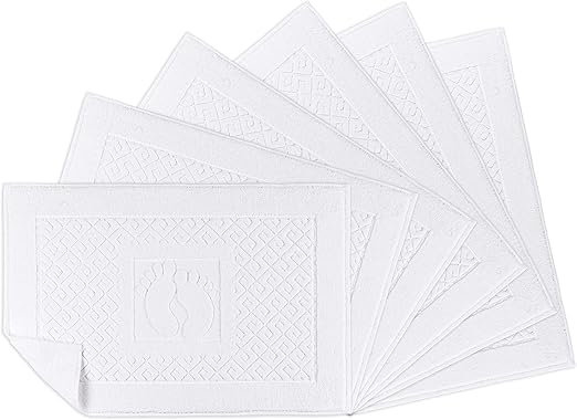 Amazon Com Bath Rug Bathroom Floor Mats Washable Bathtub Shower Sink Floor Towels 100 Turkish Cotton Bath Mat Towels White White Set Of 6 Home Kitchen