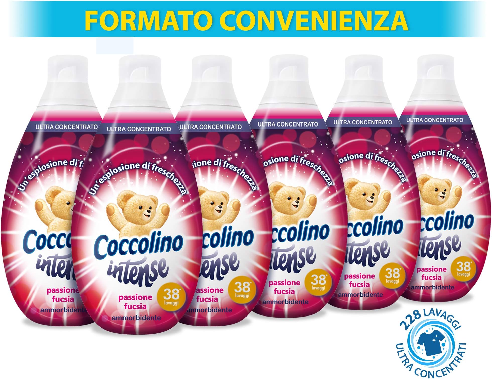 Coccolino Intense Total Passion Fuchsia – 6 x 570 ml – Pack: 3420 ML