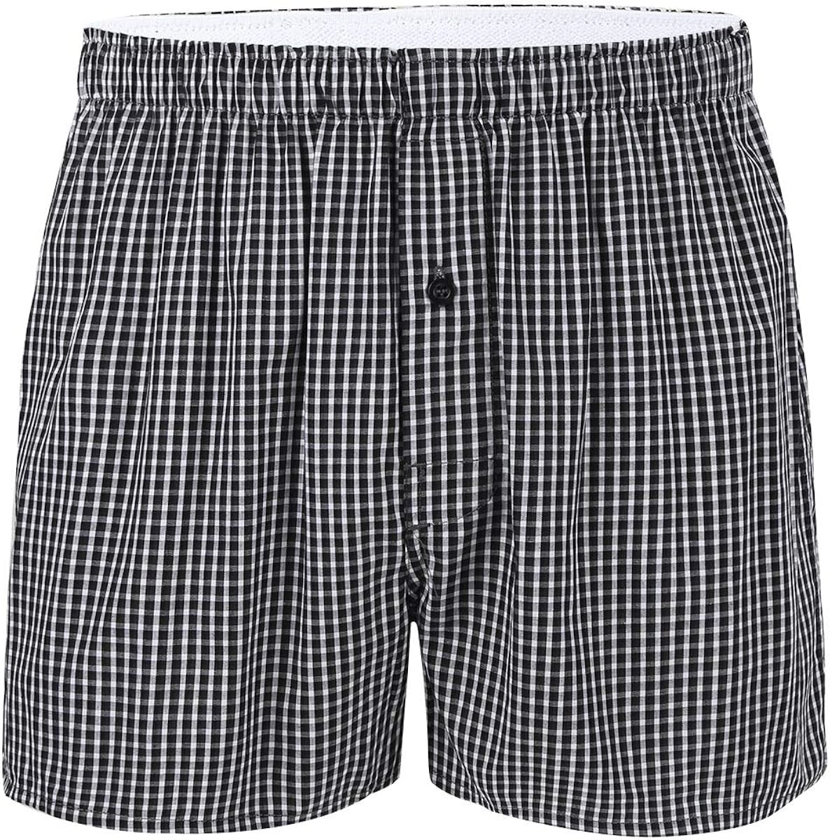 inlzdz Men's Cotton Button Fly Boxer Shorts Loose Fit Trunks Lounge Pants Underwear Sleepwear