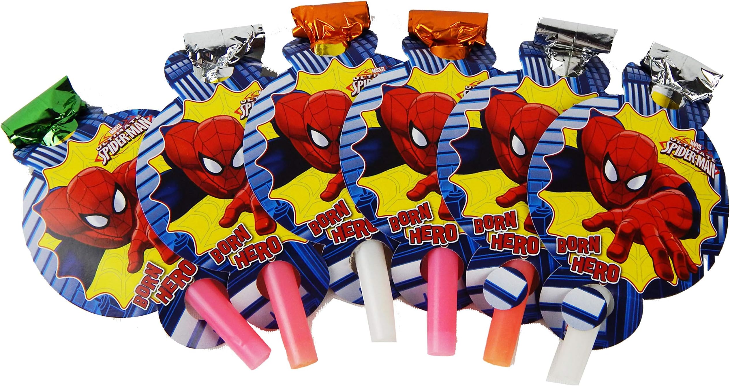 KidsThemeHouseParty Multi-Color Baby Kids Plastic Horn Hooter Trumpet Instruments Music Toys (Set of 6) rakshabandhan Gift Rakhi Gift