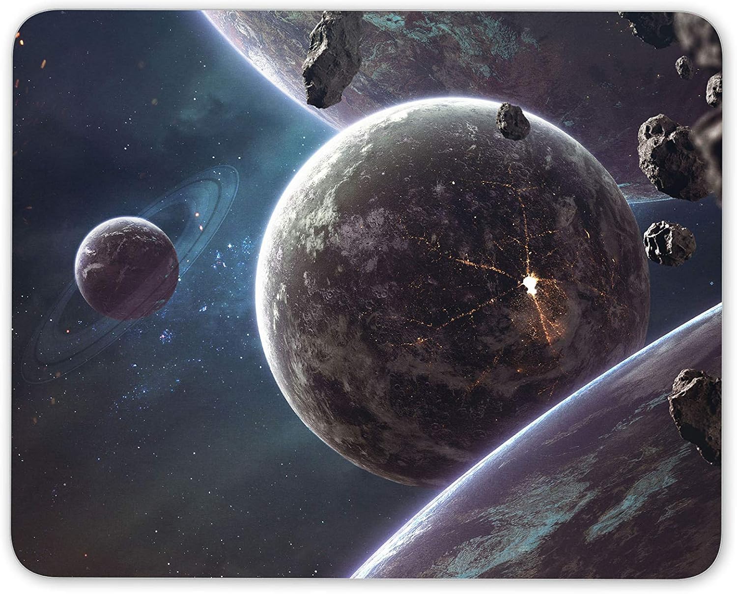 Destination Vinyl Ltd Planet Asteroid Fun Mouse Mat Pad - Sci Fi Boy Girl Computer #14114, Multicolor