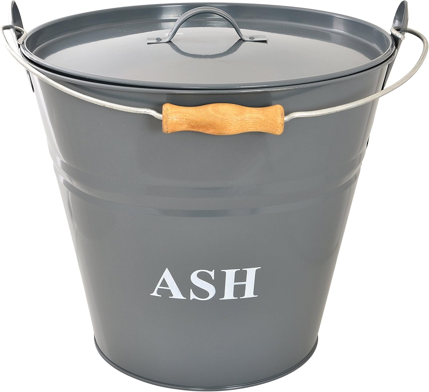 Premium Dark Blue Powder Coated Metal Ash Bucket with Lid Amazon.co.uk