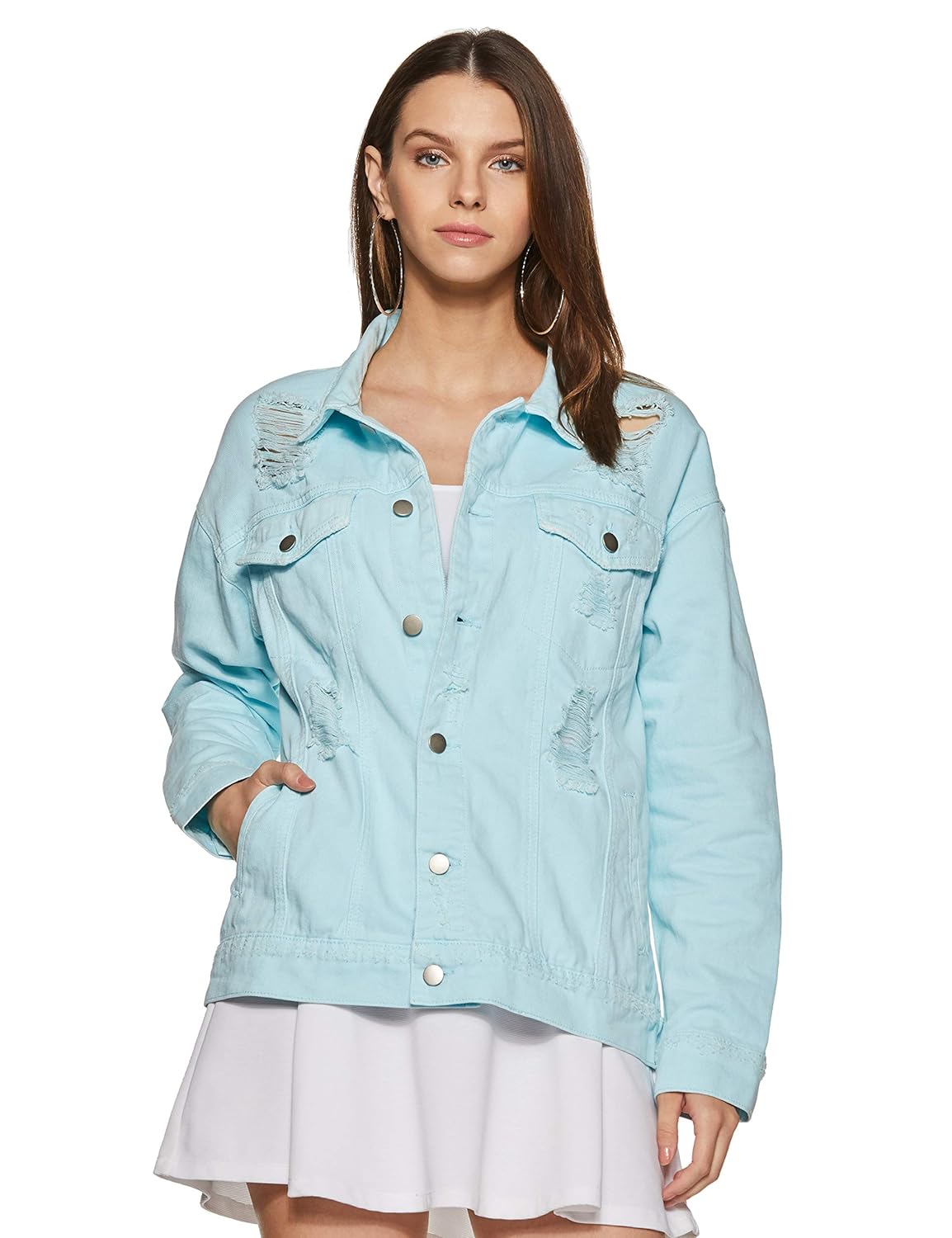 distressed denim jacket forever 21