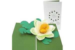 PopLife Lotus Blossom Pop Up Card for All Occasions - Pop Up Wedding Card, Happy Birthday, Get Well, Anniversary, Wedding - T