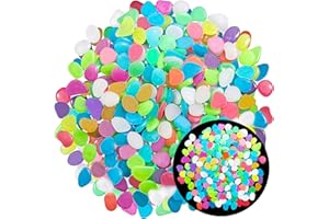 OSOPOLA 350 PCS Luminous Stones – Mixed Color Glow Rocks Decorations DIY Decorative Pebbles for Aquarium Fish Tank Sidewalk Garden Path Patio Terrace Lawn Yard Ornaments Colorful Cobbles Decor FD05MX350