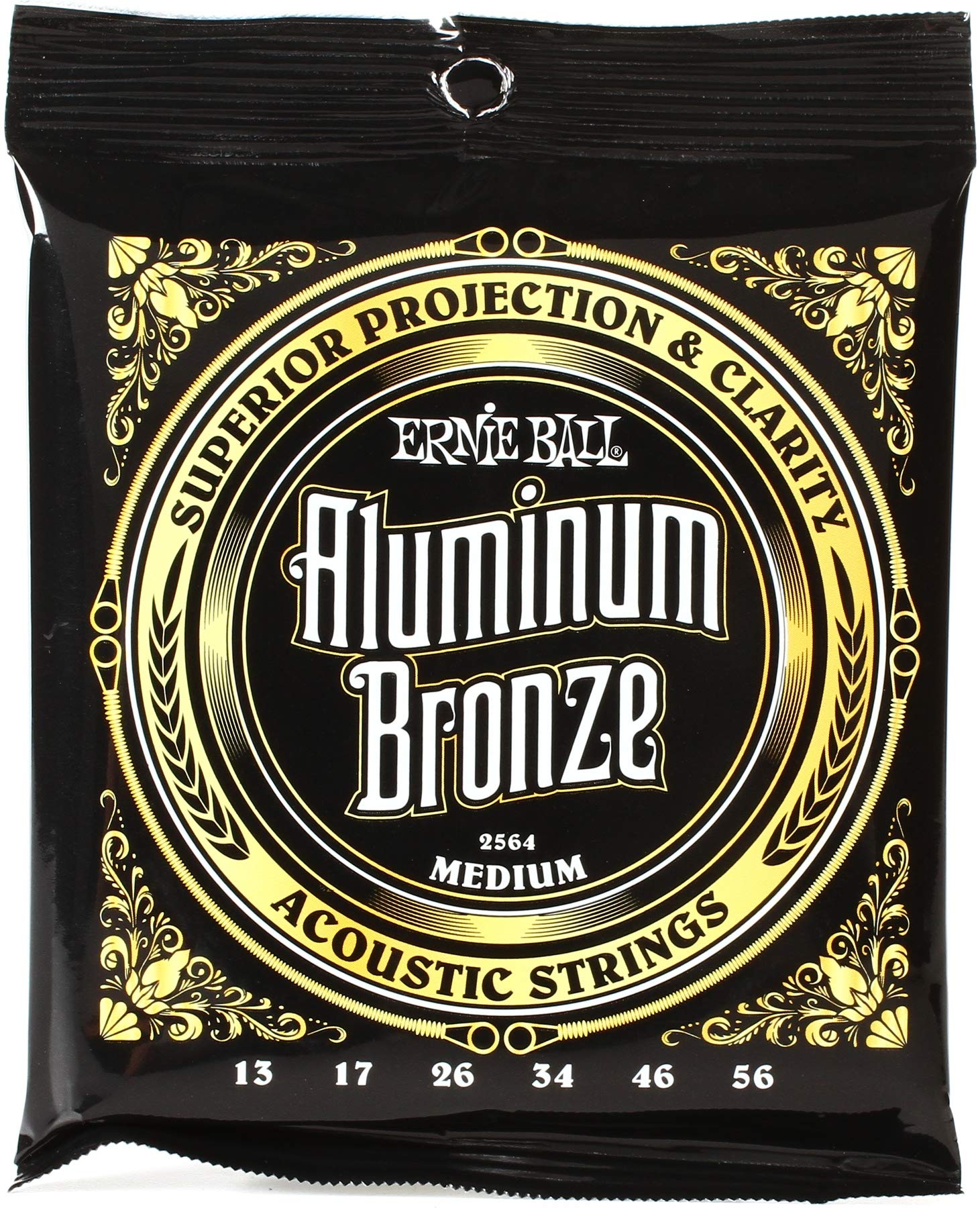 Ernie Ball Medium Aluminum Bronze Acoustic Guitar Strings - 13-56 Gauge