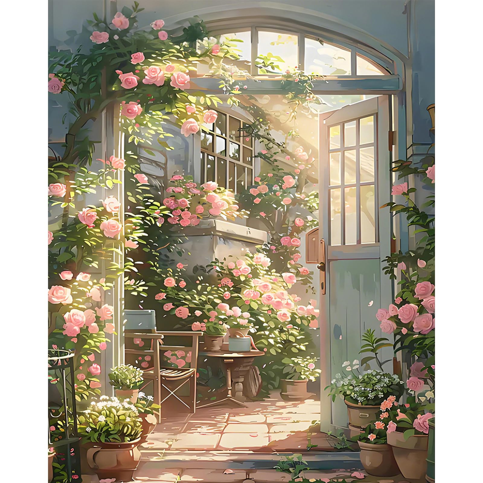 Cytheron Paint by Numbers for Adults, Flowers Shop Adult Paint by Number Canvas Kits Without Frame, Floral DIY Acrylic Painting by Numbers Kit for Gift Home Wall Decor 16 x 20 Inch — image 1