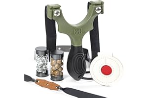 SimpleShot Scout XT Slingshot with Target, Clay Ammo and Bands for Professional Hunting and Powerful Target Shooting Sling Shot