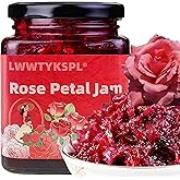 Rose Syrup Jam, Gourmet Rose Petal Jam (12.35oz) - Made with Real Petals for Cooking, Baking, and Flavoring Premium Floral Fruit Spread, Sweet Preserve