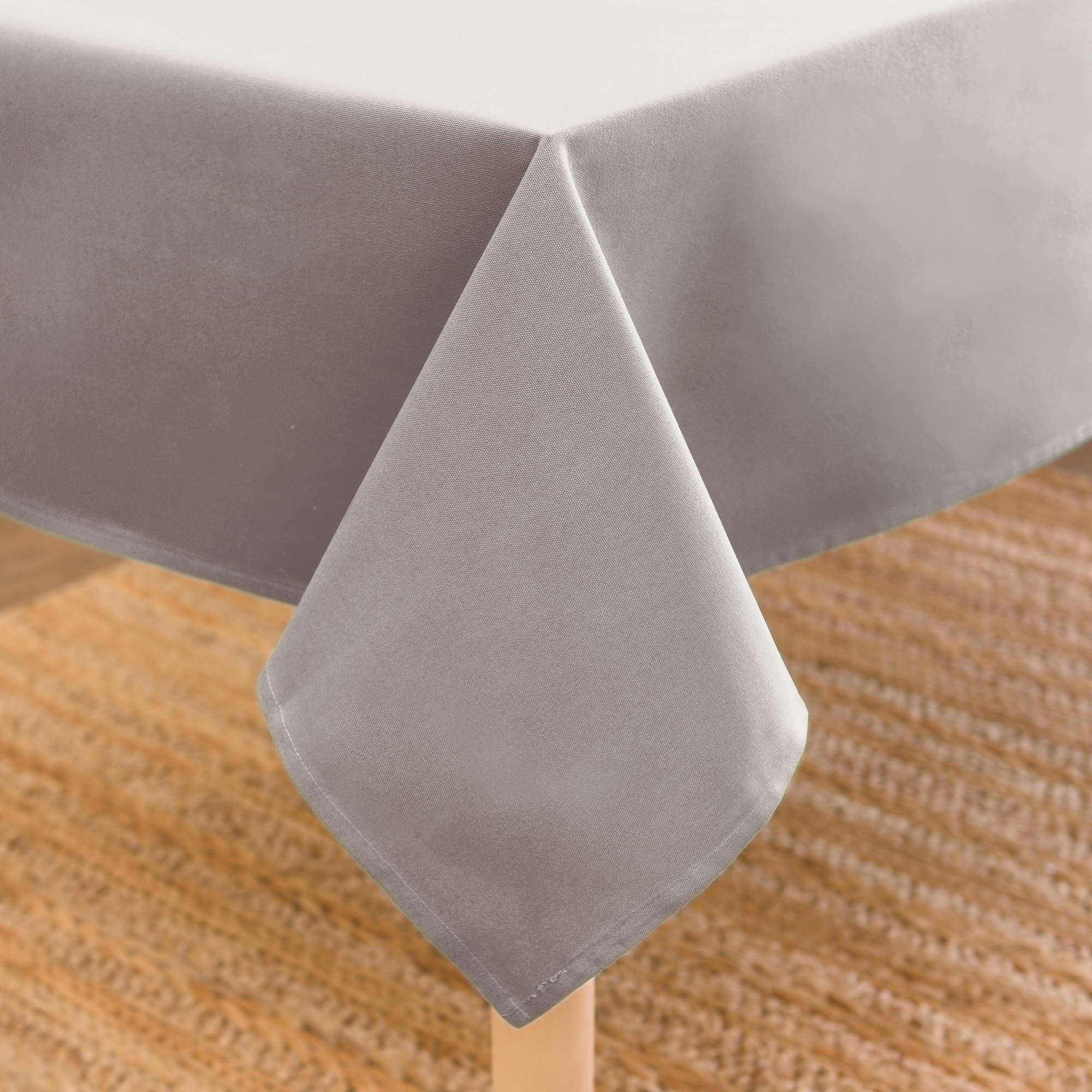 Encasa XO Dining Table Cover | 56x72 in Cotton Canvas Rectangular Tablecloth | Machine Washable, Beige Table Cloth for Indoor & Outdoor Dining, Durable, Easy-Care | Suitable for Any Occasion — image 1