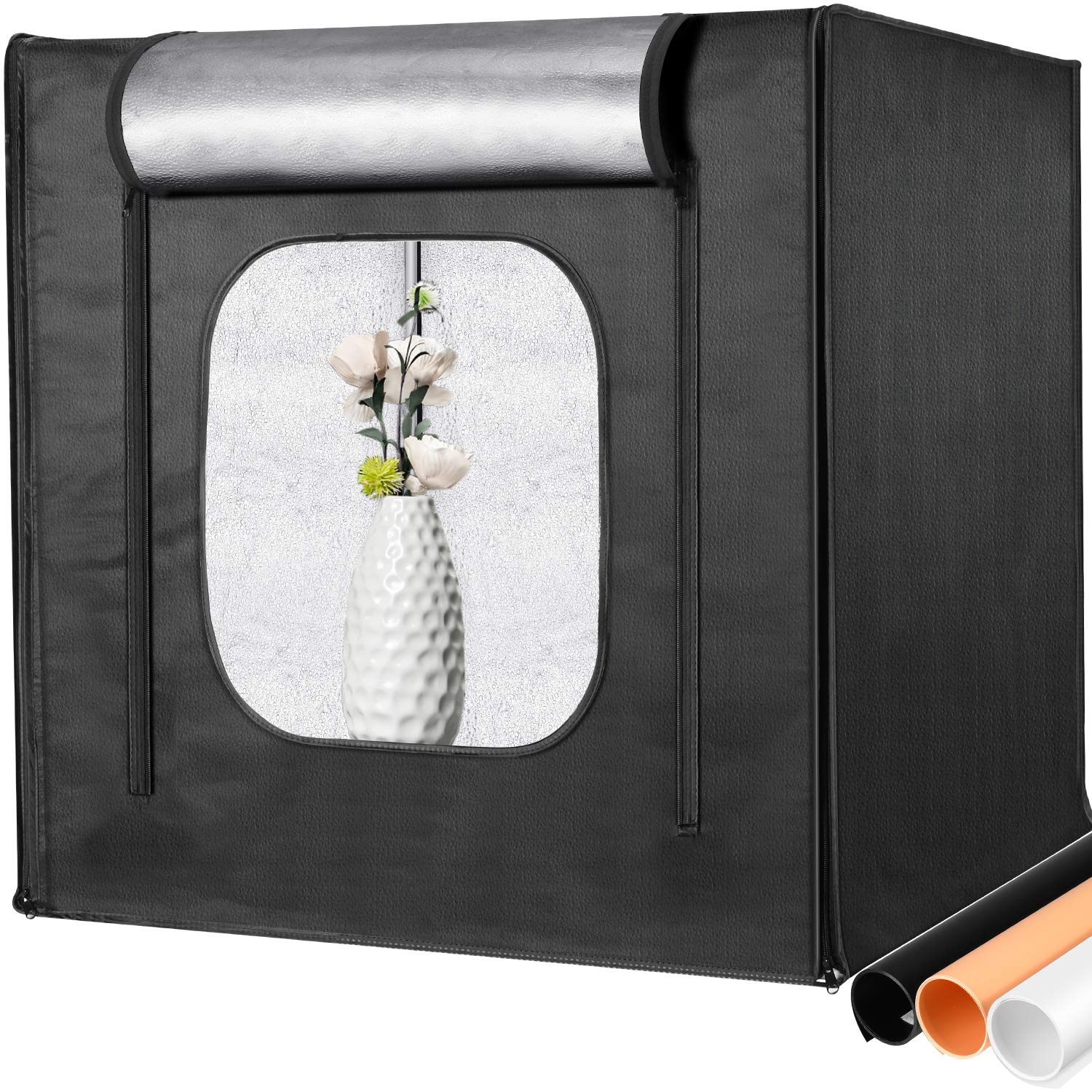 Neewer Professional Photo Light Box Kit 20x20inch Adjustable Brightness Studio Photography Lighting Shooting Tent with 2 LED Light Panel (100pcs SMD LED Beads)/3 Color Backdrops, Multi-angle Shooting