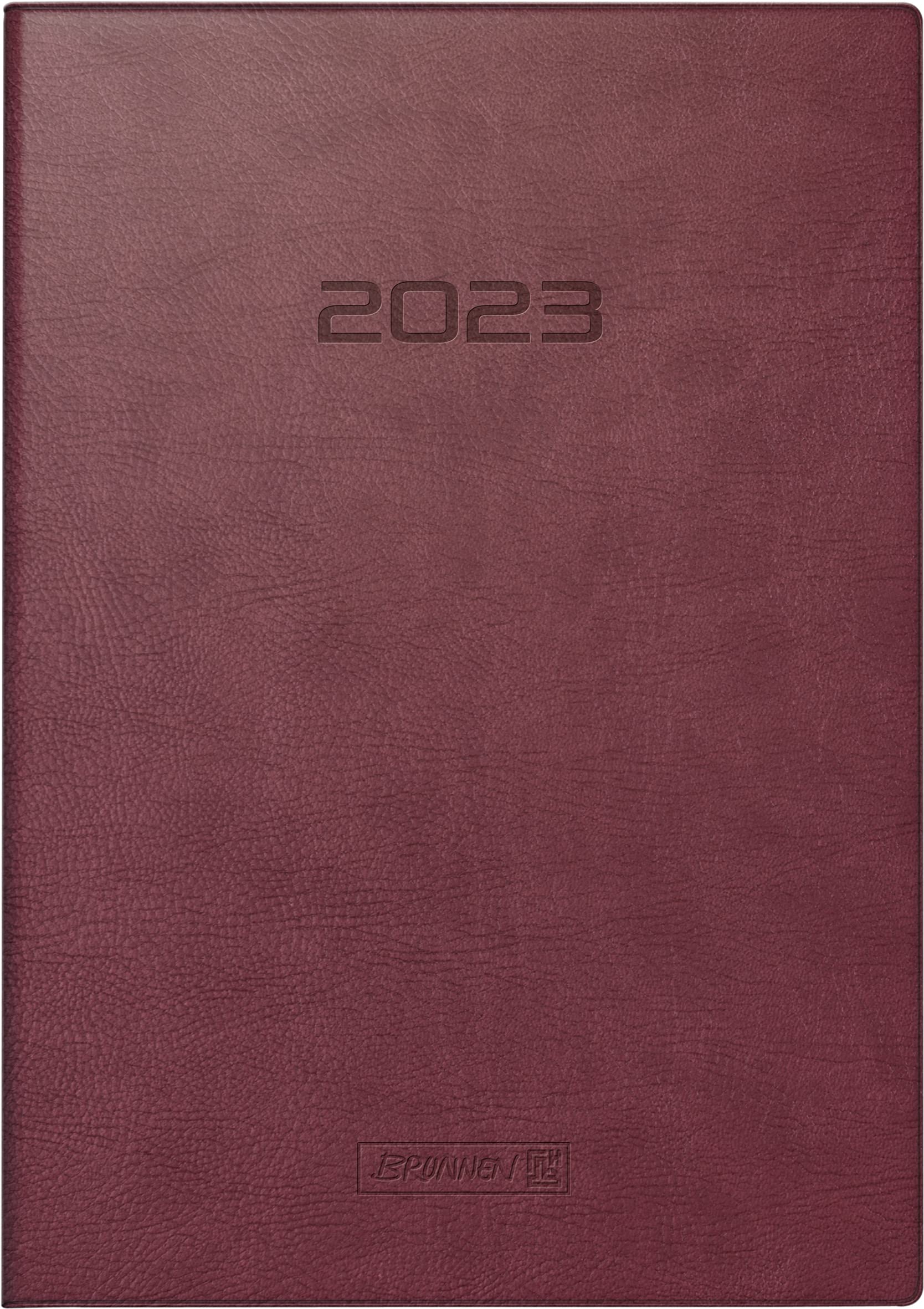 BRUNNEN Weekly Calendar Desk Planner Yearly Planner Model 797 2023 Sheet Size 16.8 x 24 cm Brown