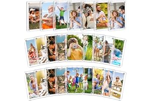 SAMYUCHO 25 Packs Acrylic Magnetic Picture Frame for Refrigerator, Mini Wallet Size Picture Frames, Clear Magnet Photo Frames Holder for Polaroid Instax Mini Fuji Film, 2.36 x 3.54 Inch