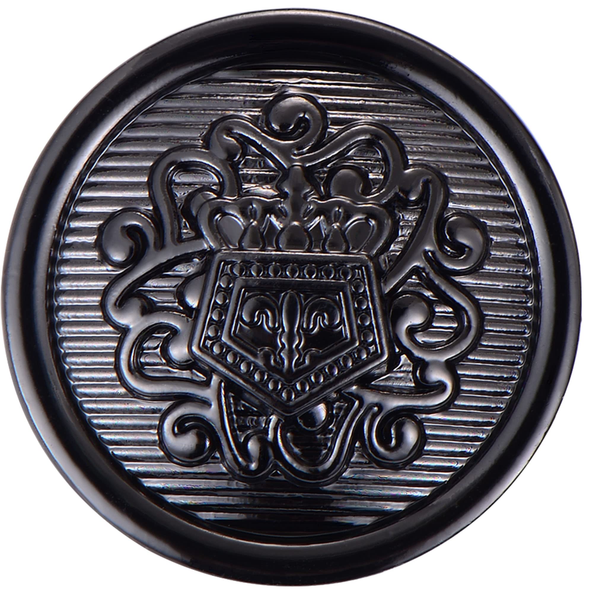 ftiemlovde 14 Novelty Brass Black Buttons for Blazer，Vintage Style Large Button Metal for Cardigan Crafting， Decorative Jacket Button for Sewing Women（C14 23mm）