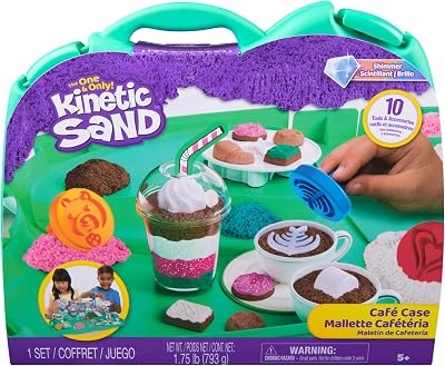 Kinetic Sand Café Case 793g Play Sand in 4 Colours 9 Tools and Moulds