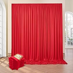 10 Panels Red Backdrop Curtains for Party