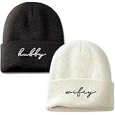 GroomBrideGifts Mr and Mrs Beanies, Wedding Gifts for Couples, His and Hers Engagement Gift, Honeymoon Travel Essentials