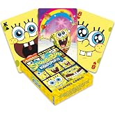 Aquarius Spongebob Faces Playing Cards Standard Size &ndash; Themed Novelty Deck with 52 Unique Expression Designs &ndash; Collectible Merchandise Gift for Teens and Adults