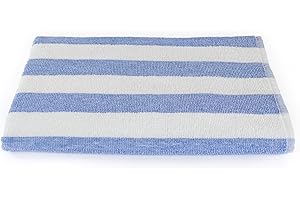 Luxuriously Oversized Bleach Safe Beach Towel Cabana Stripe- Fibertone by 1888 Mills, Made in The USA of US and Imported Materials