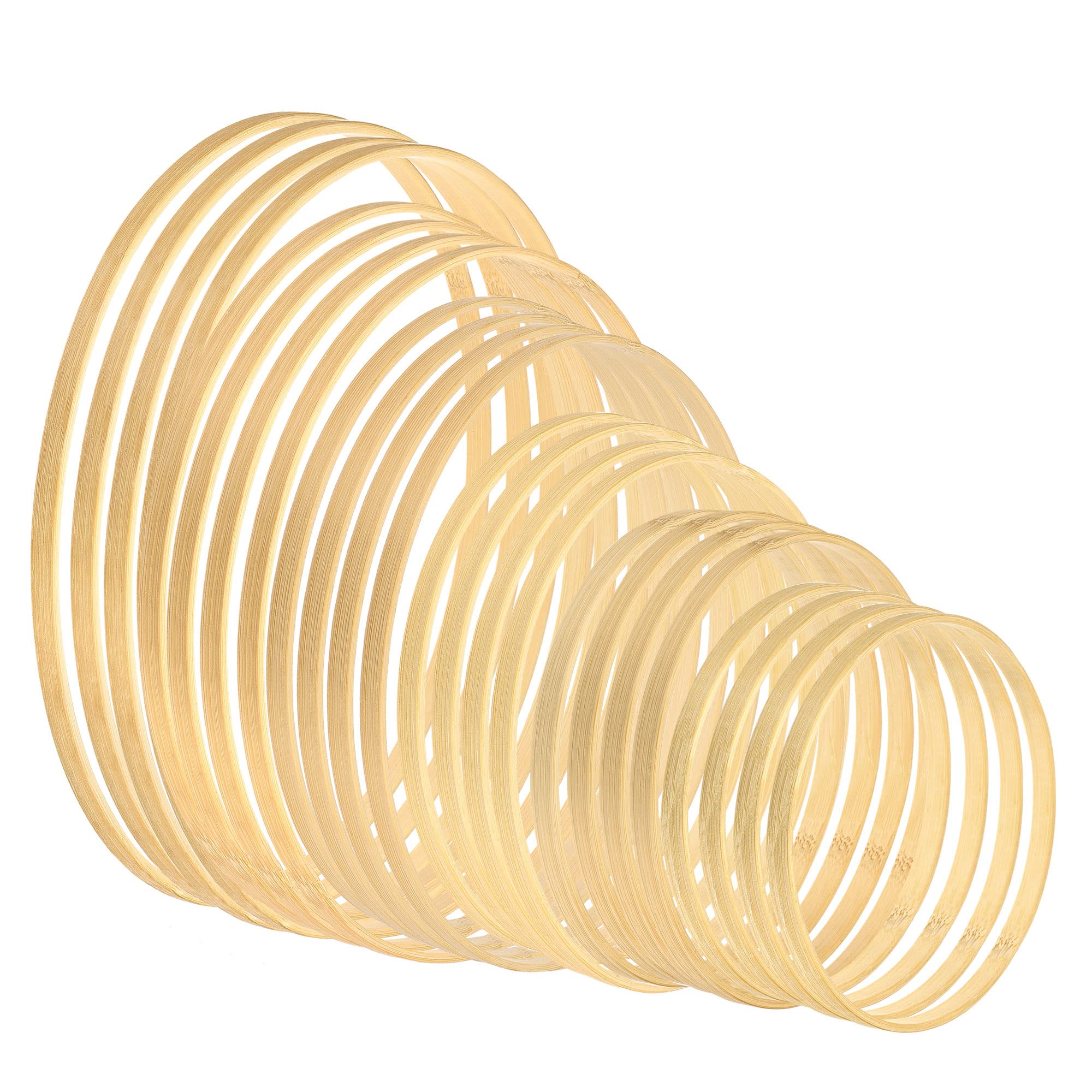 PATIKIL 6/7/8/9/10/12 Inch 6 Size Wooden Bamboo Floral Hoop, 24Pcs in 1 Set Craft Rings for DIY Wedding Wreath Decor Dream Catcher