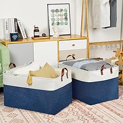 DULLEMELO 2-Pack Extra Large Blanket Basket Fabric