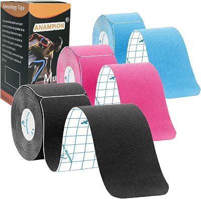 ANAMPION Kinesiology Tape Precut 3 Rolls 60 Strips 5m Waterproof Variety Pack