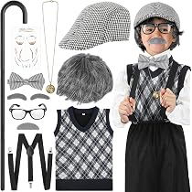 100 Days Of School Old Man Costume – Grandpa Dress-Up Outfit Kit For Boys (Hat, Vest, Glasses, More) - View #8