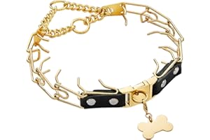 PET STATE Dog Prong Collar - Dog Training Collar - Quick Snap Buckle Pinch Collar - Comfortable Snug Fit - Stainless Steel - 