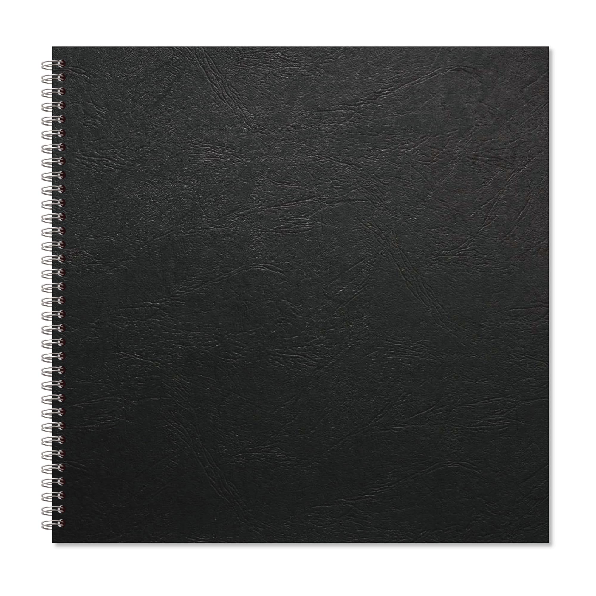 RHINO XL Hardback Scrapbook (12x12", 30x30cm), 40 Pages of Plain Black Sugar Paper, 1-Pack - Ideal for Scrapbooking, Cuttings & Craft
