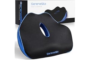 NENYLEI Serenesitz Orthopedic Seat Cushion, Serene Sitz Orthopedic Seat Cushion, 𝐒𝐞𝐫𝐞𝐧𝐠𝐞𝐭𝐢 Orthopedic Seat Cushion, Ergonomic Memory Foam Seat Cushion, fot Car Seat, Office Chair Desk (Black)
