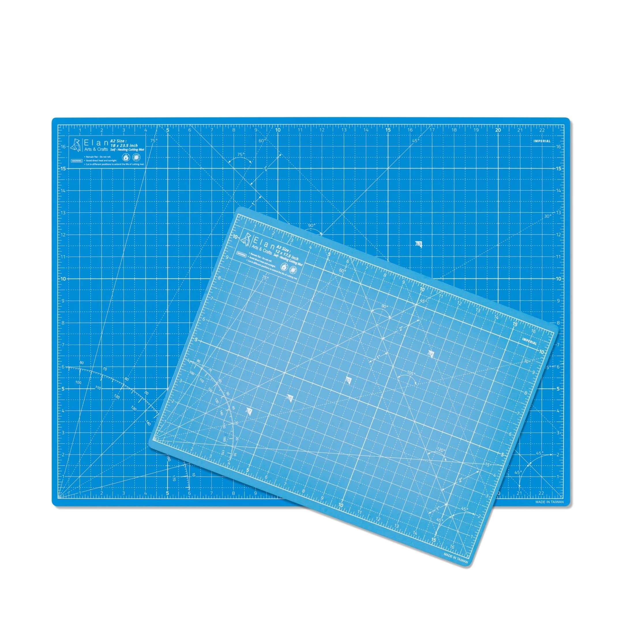 Elan Cutting Mat A2 Blue, Self Healing Cutting Mat 18x24 Inch, 5-Ply Craft Board Blue, Hobby Board for Crafts 18x24 Inch