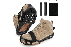 SHADDOCK FISHING Ice Snow Traction Cleats for Shoes and Boots Non-Slip Crampon Snow Cleats for Winter Walking on Snow and Ice Boots Cleats for Men Women Walking Jogging Hiking