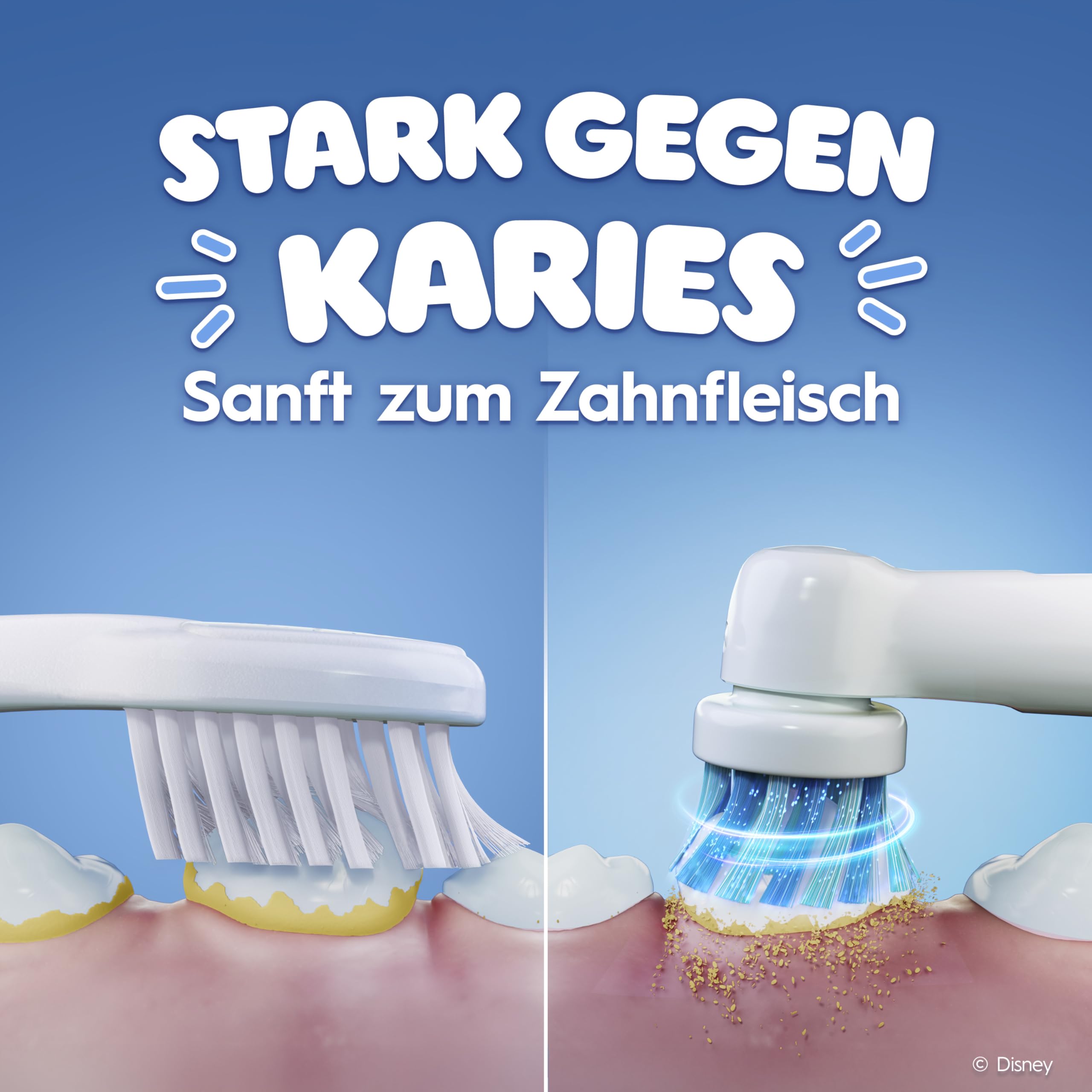 Oral-B Pro Kids Frozen Elektrische Zahnbürste für Kinder — Electric Toothbrush ab 3 Jahren inkl. 1 Aufsteckbürste, Reise-Etui und 2 Putzmodi für Zahnpflege, Blau/Lila 3