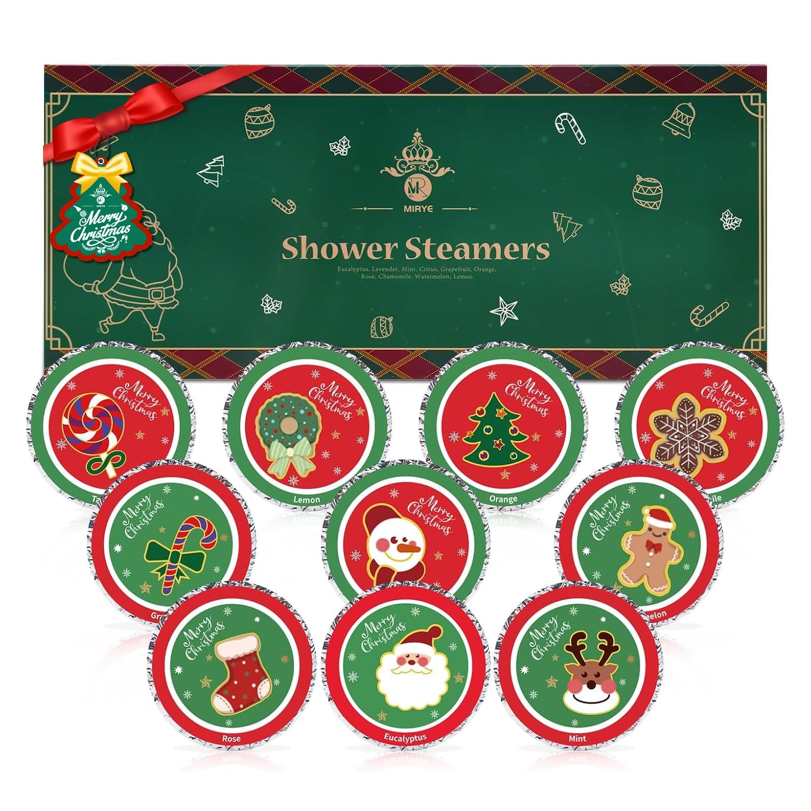 Photo 1 of 10 Pcs Shower Steamers Aromatherapy, Christmas Gifts Birthday Gifts White Elephant Shower Bombs with Essential Oils Relaxation Home SPA, Self Care Christmas Stocking Stuffers for Women Men