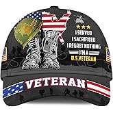 Military Caps for Men Veteran Baseball Caps US Veteran Hat Eagle Crest Military Hats Patriotic Baseball Cap Gift for Veteran