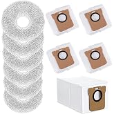 Voddkis Microfiber Mop Pads Dust Bags for Dreame L40 Ultra/L10S Ultra/ L10S Ultra Gen2/X40 Ultra/L10s Pro Ultra Heat/L20 Ultra/ L10S Plus/X30 Ultra/X40 Master/L10 Ultra Robot Vacuum (Gray + White)