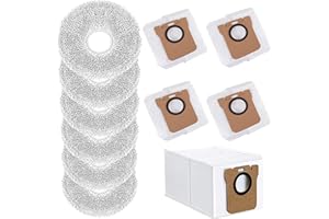 Voddkis 6 Pack Microfiber Mop Pads + 4 Pack Dust Bags for Dreame L40 Ultra/L10S Ultra/ L10S Ultra Gen2/X40 Ultra/L10s Pro Ultra Heat/L20 Ultra/ L10S Plus/X30 Ultra/X40 Master/L10 Ultra Robot Vacuum