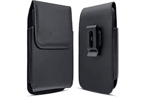 DeBin Holster for iPhone 16 16 Pro 15 15 Pro, 14, 14 Pro, 13, 13 Pro, 12 Pro, 12, 11, XR Belt Case with Swivel Clip Cell Phone Belt Holder Pouch Cover (Fits with Otterbox Commuter Case) Black