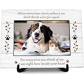 KFNER Pet Memorial Picture Frame Gift, When Tomorrow Starts Without Me Pet Memory Photo Frame Gift, Loss of Dog Cat Sympathy Gifts, Dog Cat Remembrance Picture Frame -13