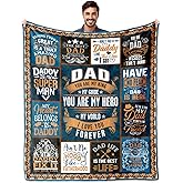 Tjovuzn Dad Gifts from Daughter Son, Gifts for Dad Blanket 60"x50", Best Dads Ever Gift, Dads Gift Ideas for Birthday Fathers Day Christmas, to My Father Throw Blanket, Father Present