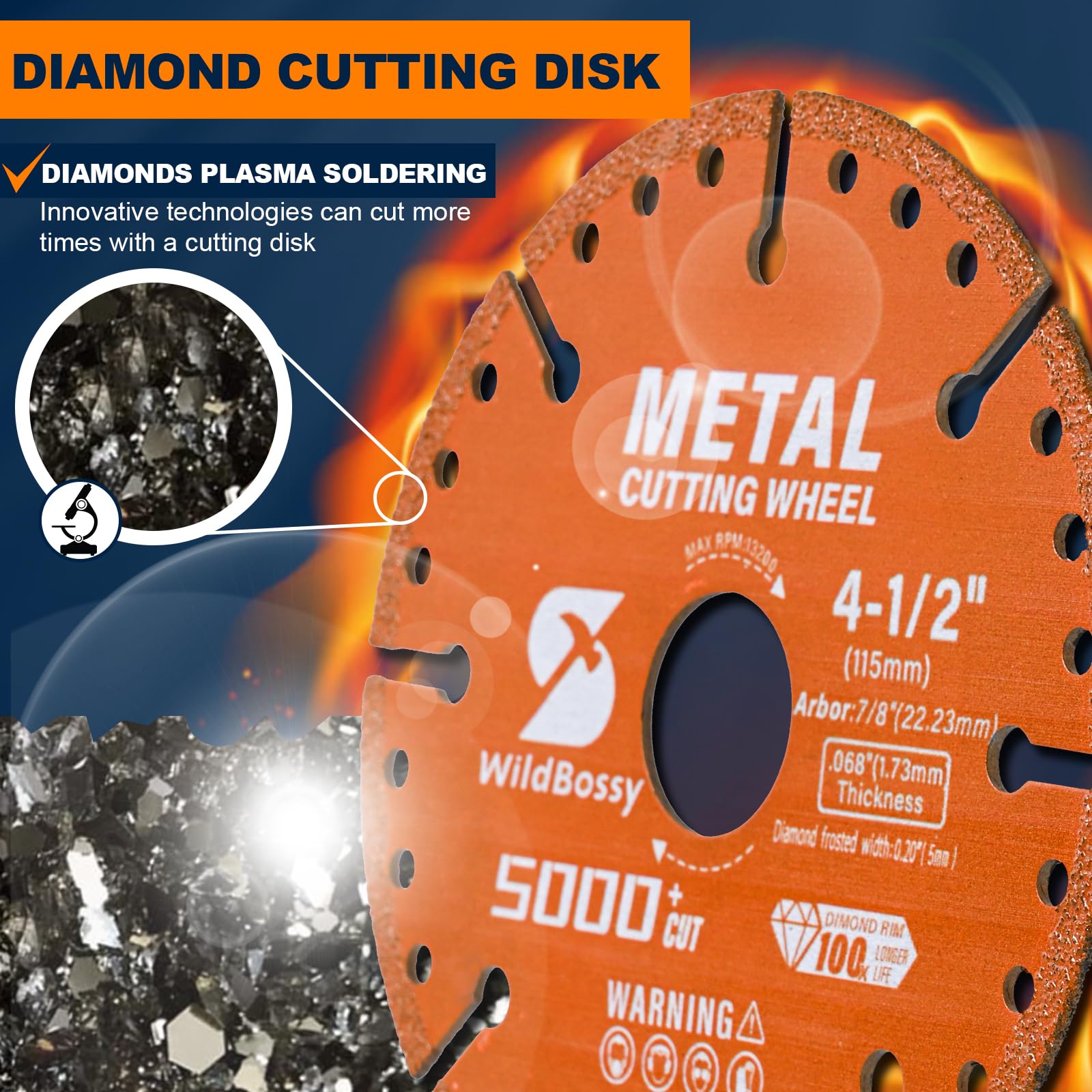 FOXBC 4-1/2 Inch Glass Cutting Disc for Angle Grinders, Diamond Multi-Material C FOXBC 4-1/2 Inch Glass Cutting Disc for Angle Grinders, Diamond Multi-Material C