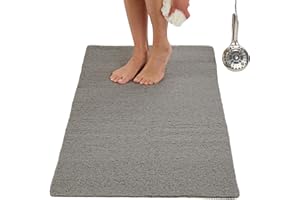 ENKOSI Anti Slip Shower Mat - Non Slip Shower Mats for Inside Shower - Large 47x24 Loofah Shower Floor Mat Non Slip - Bath Mat for Shower - Secure Mat Without Suction Cups (47x24 Gray)