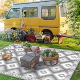 SHACOS Outdoor Rug 270x360 cm Reversible Waterproof UV Resistant Grey view 8