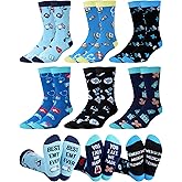 Shihanee 6 Pairs Emt Gifts for Men Novelty Paramedic Crew Dress Socks for Him Ems Week Gift Rn Cna Lpn Emt Rg Practitioner Medical Assistant International Paramedic Day Birthday Favors