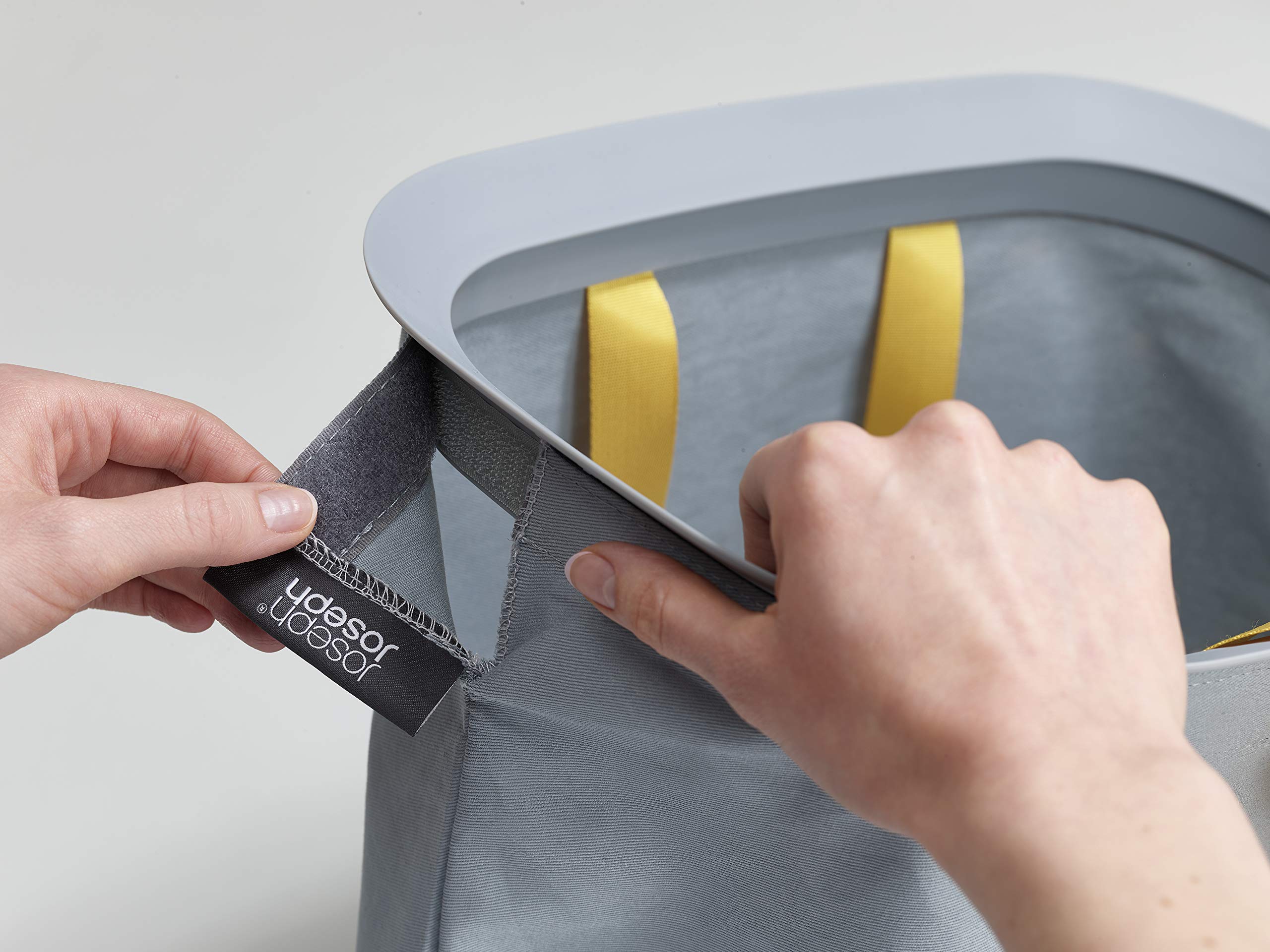 Joseph Joseph Tota 90 liter/23.8 gallon Laundry Hamper Separation Basket with lid, 2 Removable Washing Bags with Handles - Gray