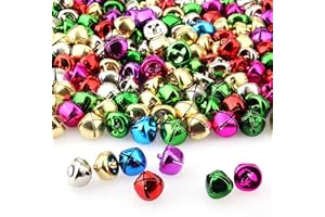 Luter 100pcs Multicolor Christmas Bells Ornaments - 0.5 Inch Small Jingle Bells Bulk for Wreath, Jewelry Making & Home Decoration (7 Colors)