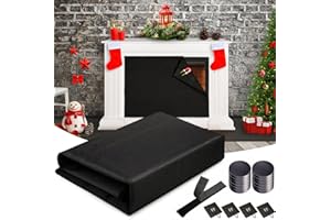 HANAOYO Magnet Fireplace Cover, 45” x 34” Fireplace Blocker Blanket with 12 Strong Magnets and Hooks, Fireplace Draft Blocker Stops Heat Loss Save Energy, for Metal or Non-Metal Framed Fireplace
