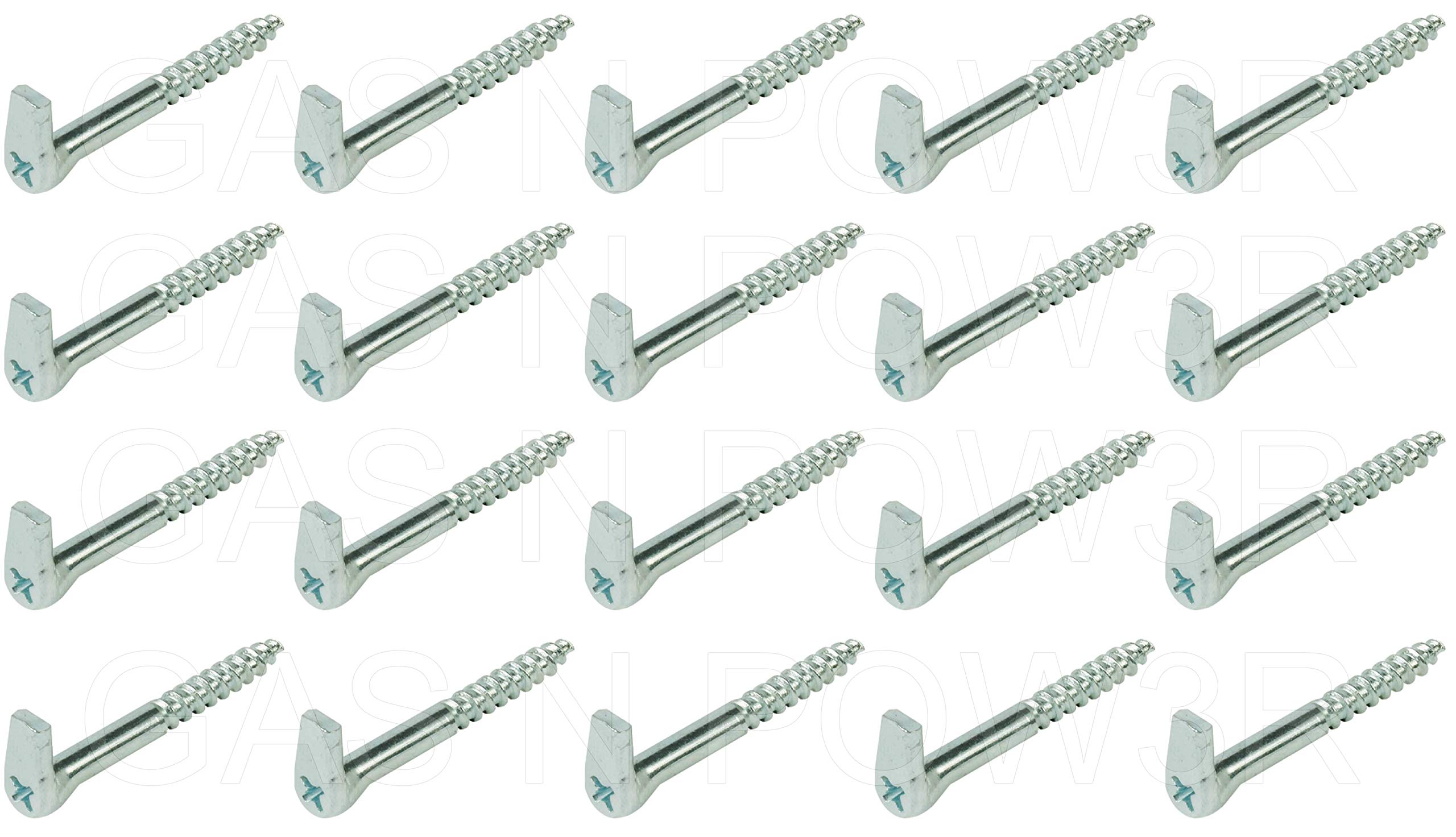 Gas N Pow3r x20 Screw Hooks with Cross Slot Heavy Duty GALVANISED Steel SELF Tapping Wood 5.8 x 80mm