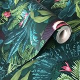 Rasch Tropical Rainforest Wallpaper 214727 Green Teal Jungle Leaves 10m view 3